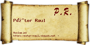 Péter Raul névjegykártya