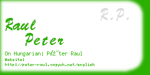 raul peter business card